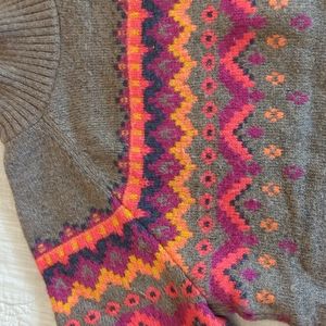 Mock neck Nordic style sweater